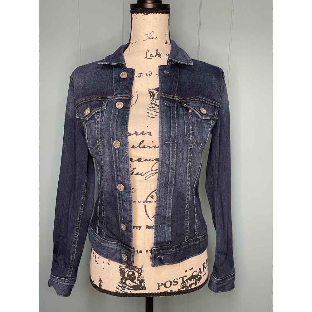AG Adriano Goldschmied Denim Jacket Women Size S Dark Blue